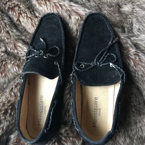 Mensquare suede loafers